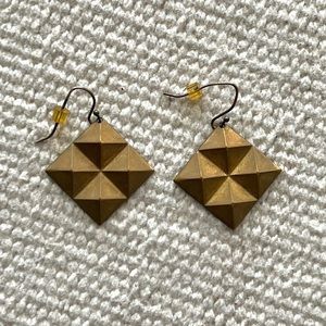 Larissa Loden | Geometric “diamond” brass earrings